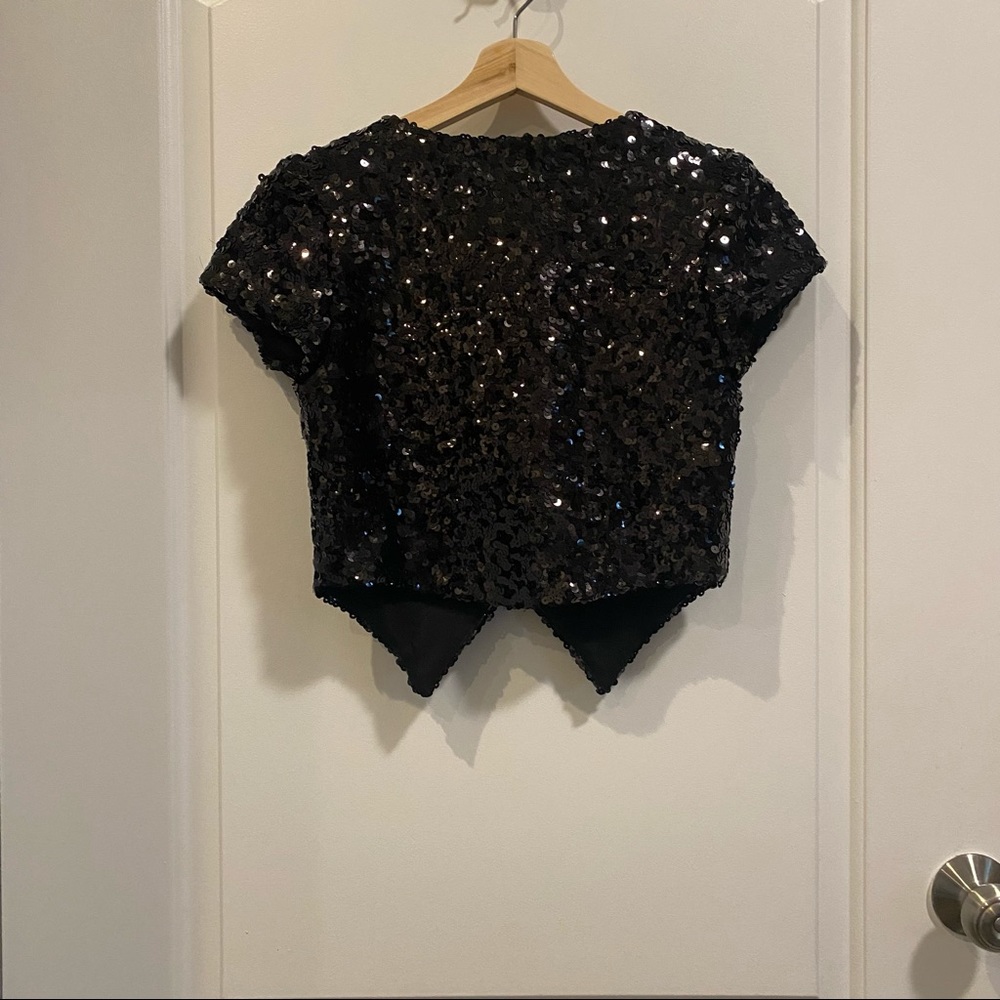 Betsey Johnson Sequin Tuxedo Vest - Picture 3 of 3